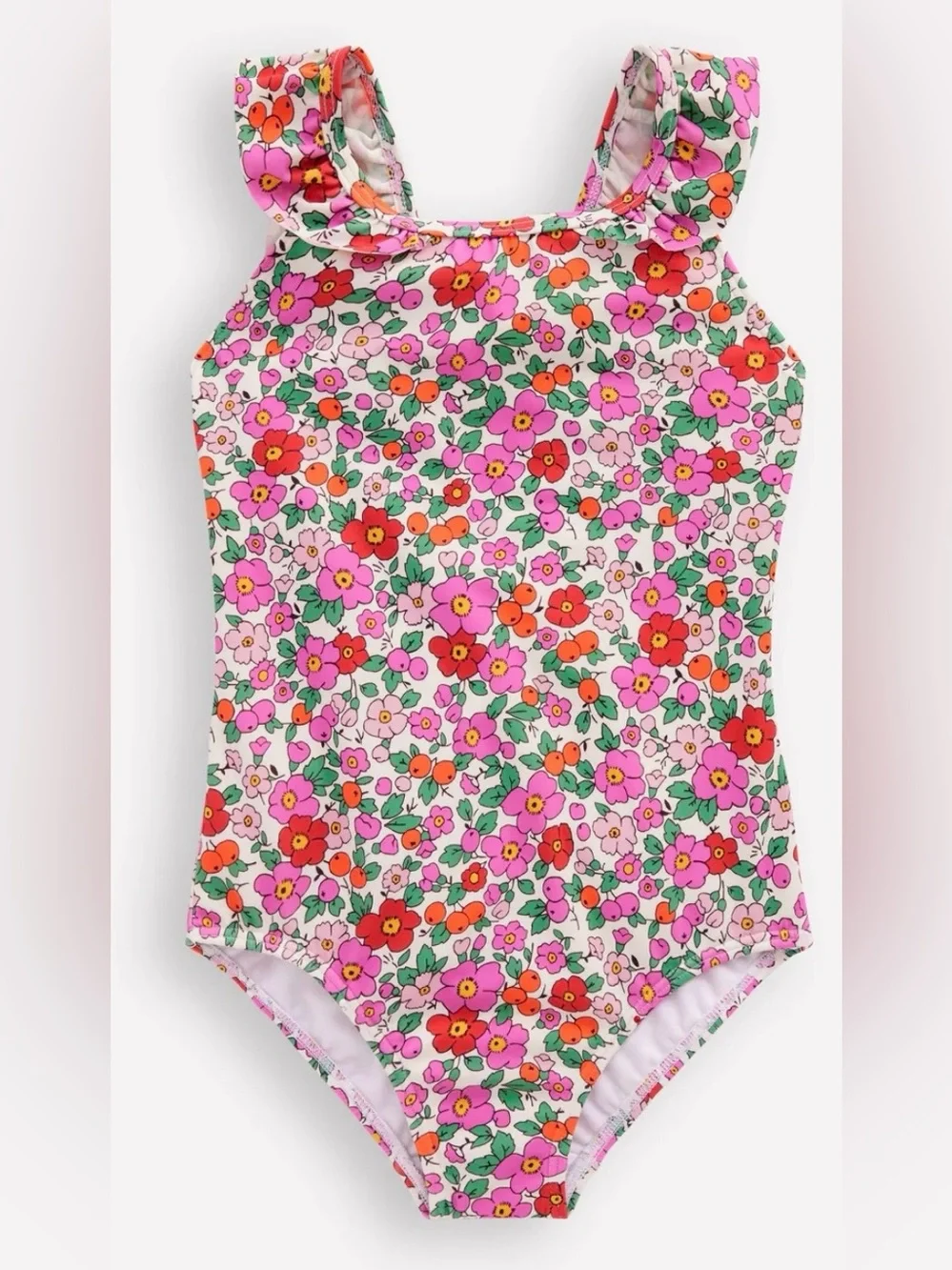 Mini Boden Hallie Frill Strap Swimsuit, 3-4 years